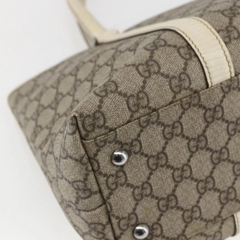 GUCCI GG Supreme Tote Bag PVC Beige Silver - Picture 6 of 16